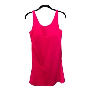 💗 EUC IDEOLOGY Pink Athletic Tank Dress w/ Built-In Shorts & Bra | Women’s Sz X